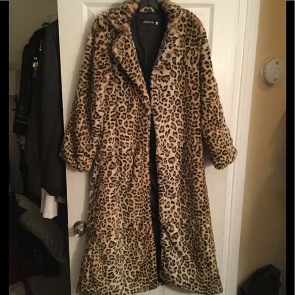 Vintage Jackets & Blazers - LANSHUFEI LEOPARD FUR FULL LENGTH TRENCH COAT, XXL